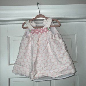 Florence Eiseman Baby Girls Pink and White Dress with bloomers, size 18 mo